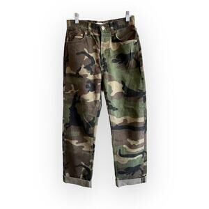 Re/Done Camo High Rise Stovepipe Jeans Straight High Waisted Denim Size 25 / 0